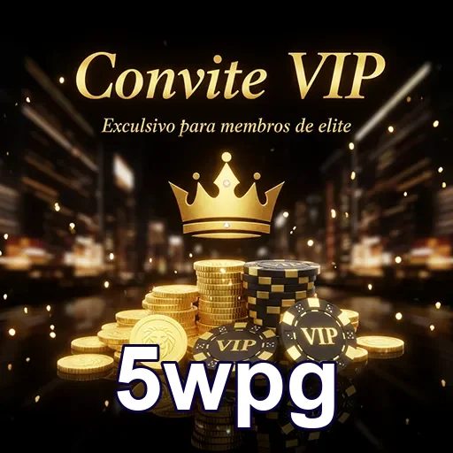 Convite VIP para evento de cassino da 5wpg, com design moderno e elegante.